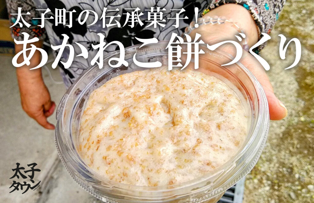 太子町の伝承菓子！あかねこ餅づくりを見学しました