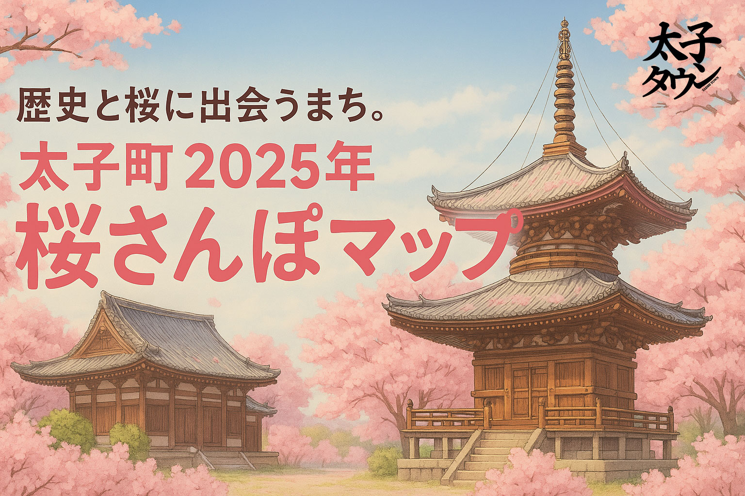 歴史と桜に出会うまち。太子町2025年 桜さんぽマップ